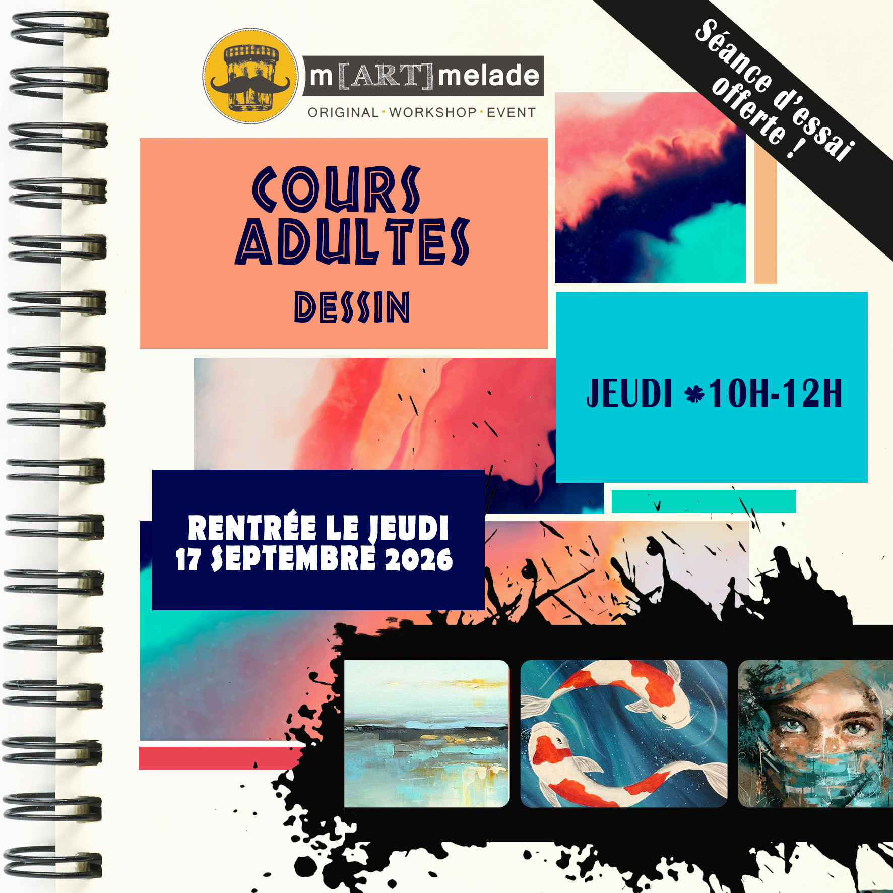 cours de dessin peinture pour adulte Martmelade Tassin Lyon