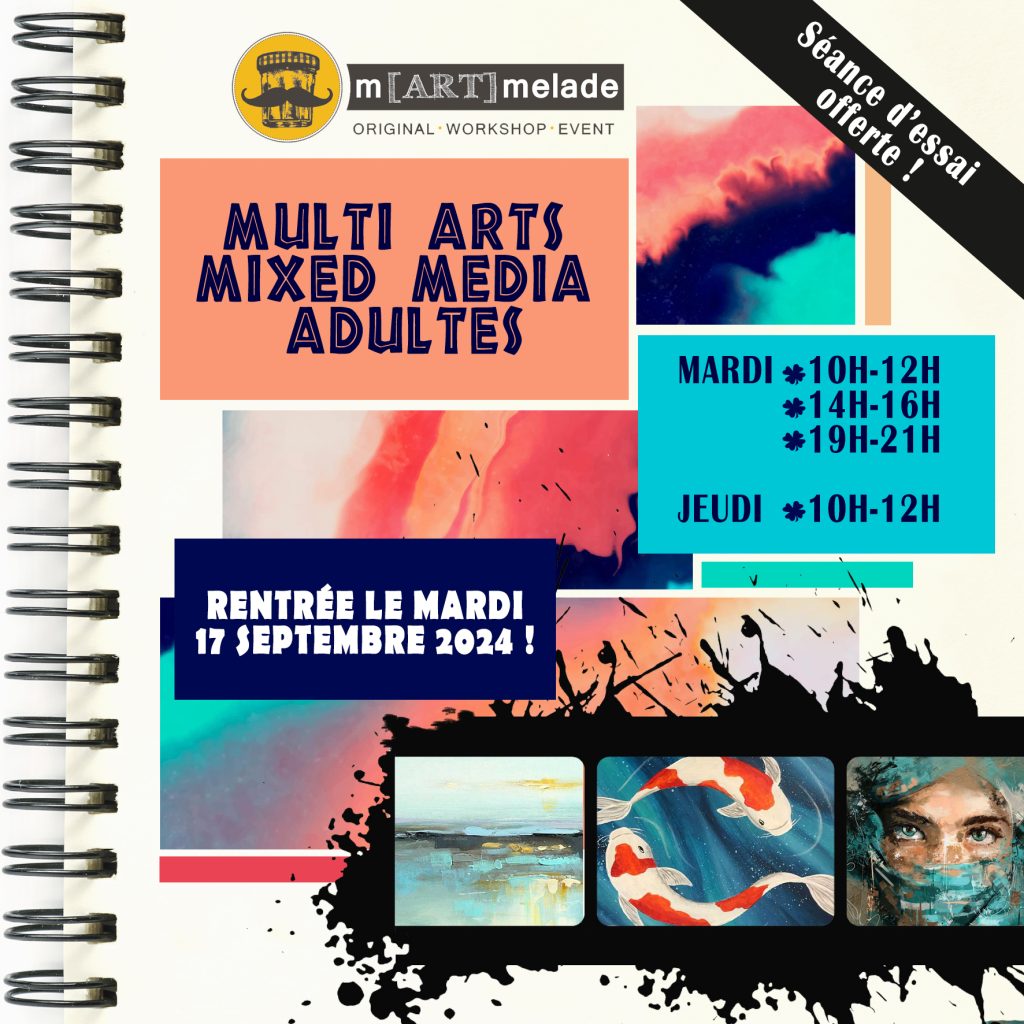 cours dessin peinture mixed media tassin lyon atelier martmelade