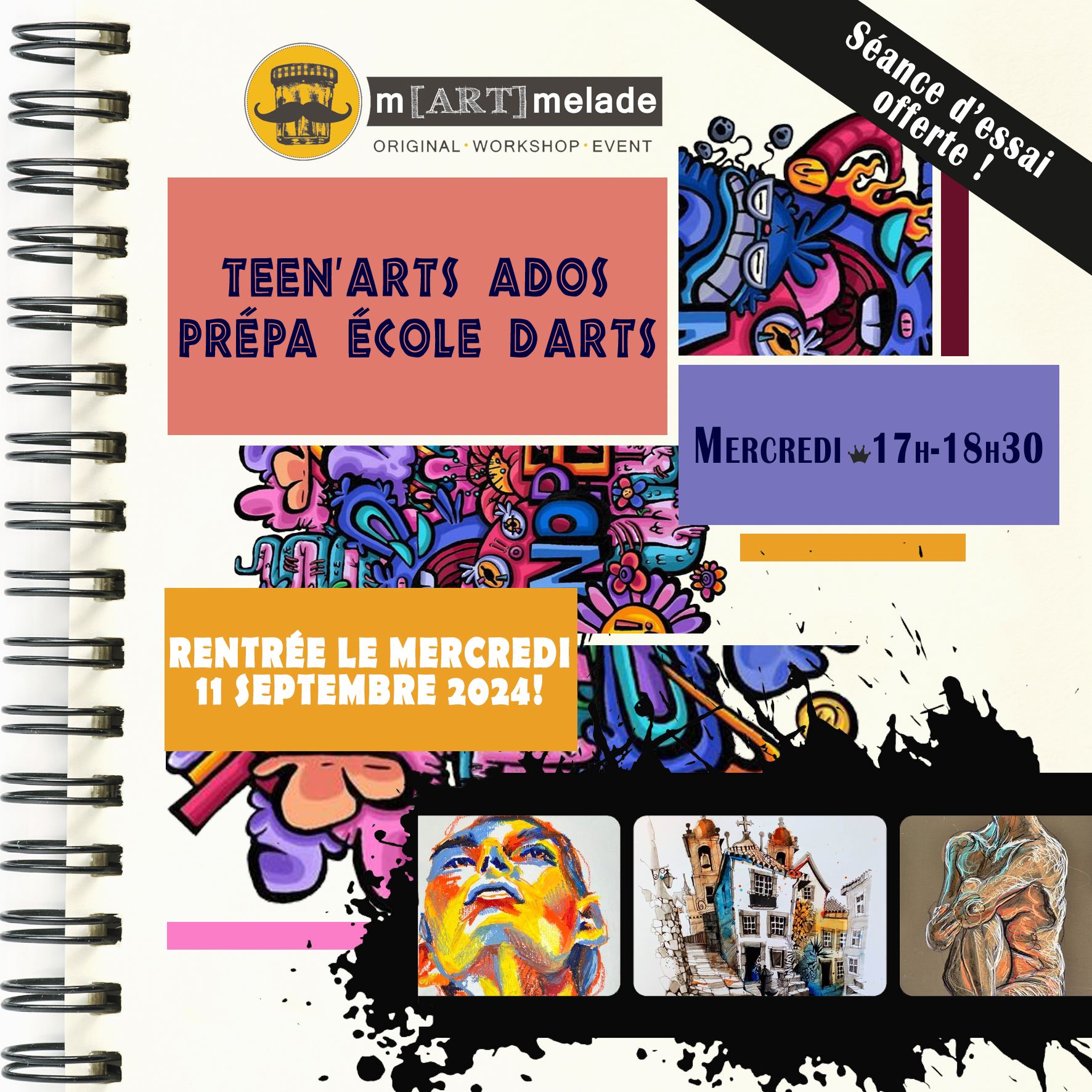 cours de dessin peinture mixed media prepa ecole art tassin lyon martmelade