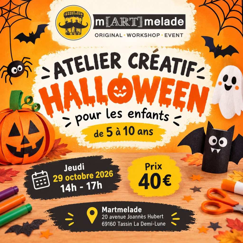 Atelier créatif Halloween pour enfants Martmelade Lyon Tassin